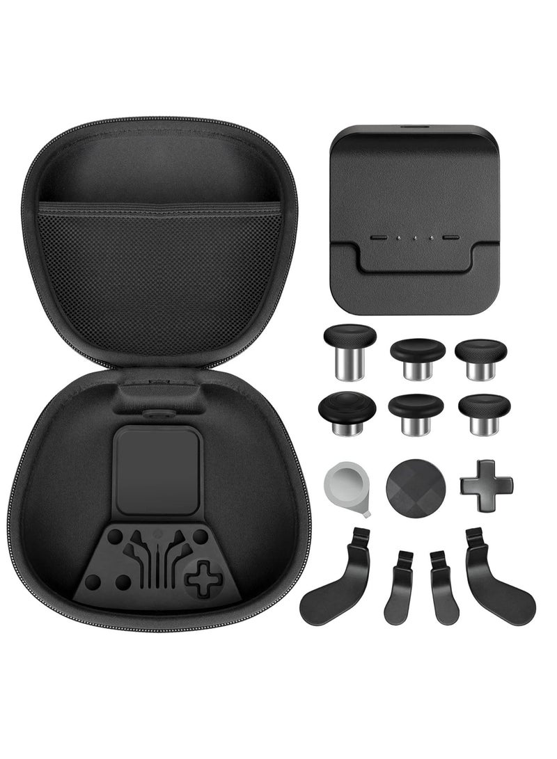 General Complete Component Pack for Xbox Elite Wireless Controller Series 2，package Includes 1 Carrying Case 1 Dock, 4 Paddles, 2 DPads, 6 Thumbsticks,1Tool, for Xbox One Elite Series 2 Core Replacement Parts  - Image 1