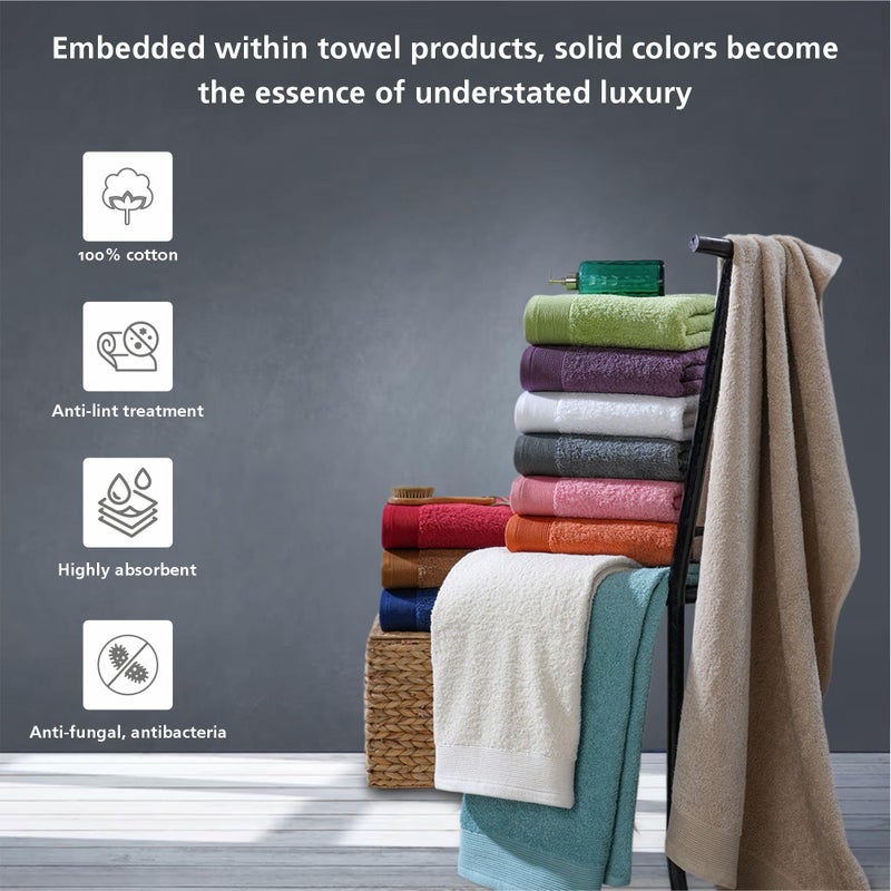 maspar 100% Cotton Embedded Stripe Hand Towel, Set of 2, 40 x 70 cm, Brown - Image 4