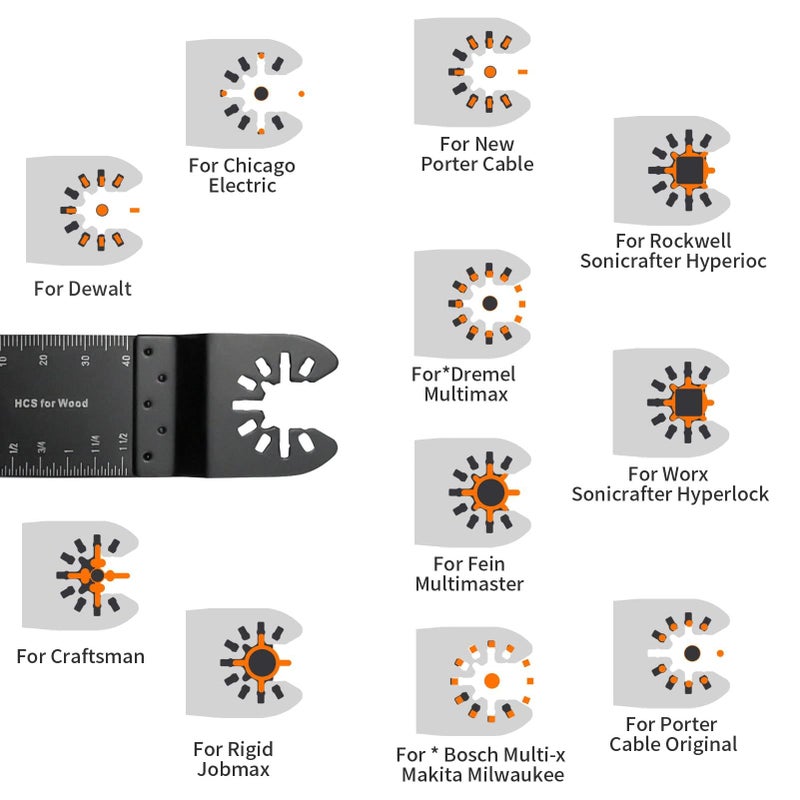 TrivdPro 100Pcs Oscillating Tool Blades Professional Universal Oscillating Saw Blades Wood Multitool Blades Compatible with Dewalt, Milwaukee, Ryobi, Rockwell, Bosch - Image 3