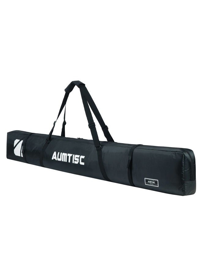 AUMTISC Single Ski Bag Travel Padded to Transport Skis Gear Pocket with Adjustable Handle 185cm Black - Image 1