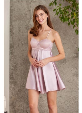 pierre cardin 7085 Women Rose Bridal Dowry Set 4 Piece Satin Dressing Gown Nightgown Shorts Set  - Image 3