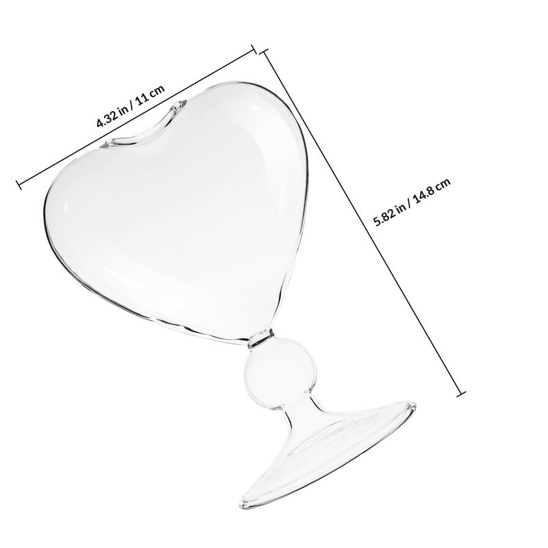 Heart Shaped Glass Goblets High Stem Cocktail Wine Glasses Set For Wedding Party - Image 3