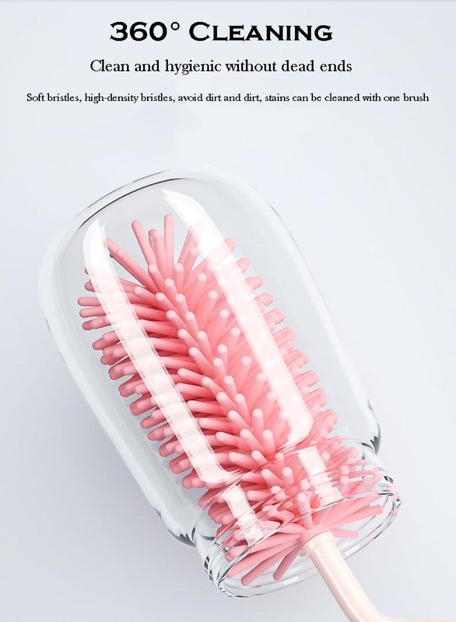 VIHAX Bristle Baby Feeding Bottle & Nipple Cleaning Brush Easy to Clean Bottle Corners for Narrow Neck & Wide Neck (Baby Bottle Brush) - Image 4