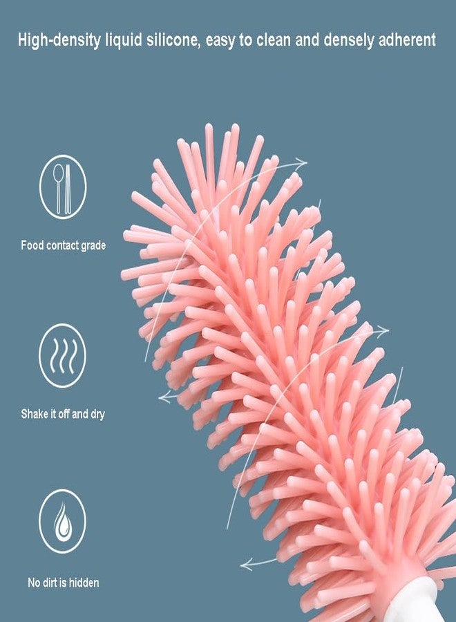 VIHAX Bristle Baby Feeding Bottle & Nipple Cleaning Brush Easy to Clean Bottle Corners for Narrow Neck & Wide Neck (Baby Bottle Brush) - Image 3