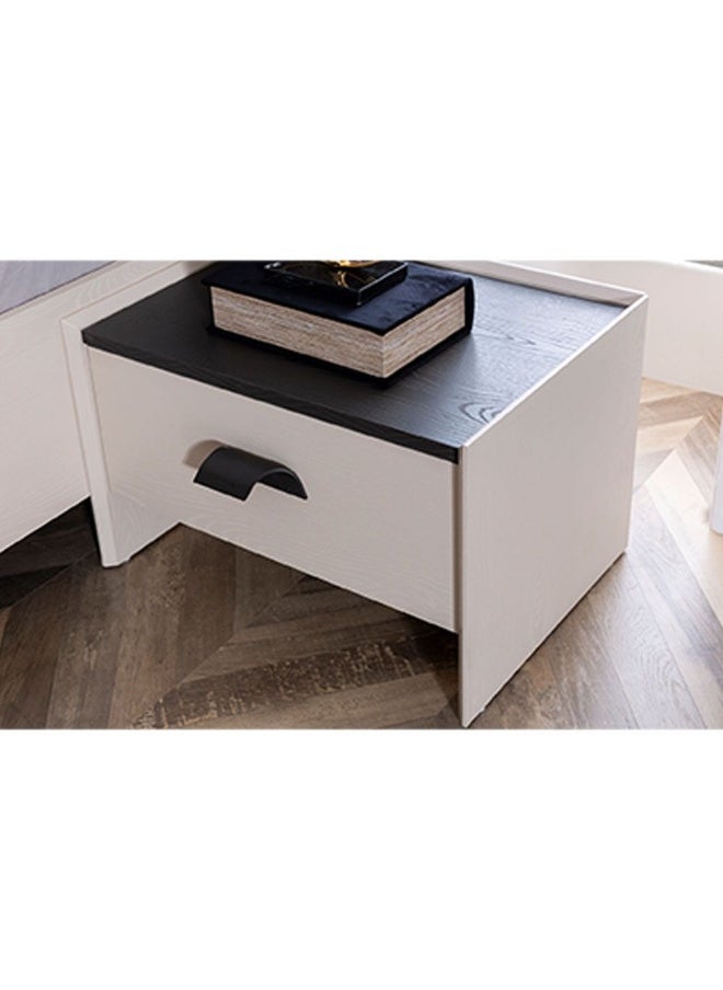 DANUBE HOME - Siena Night Stand Multifunctional Bedside Table Space Saving Nightstand Side Table Modern Design Furniture For Bedroom L59Xw43Xh38Cm -Cream/Black - Image 1