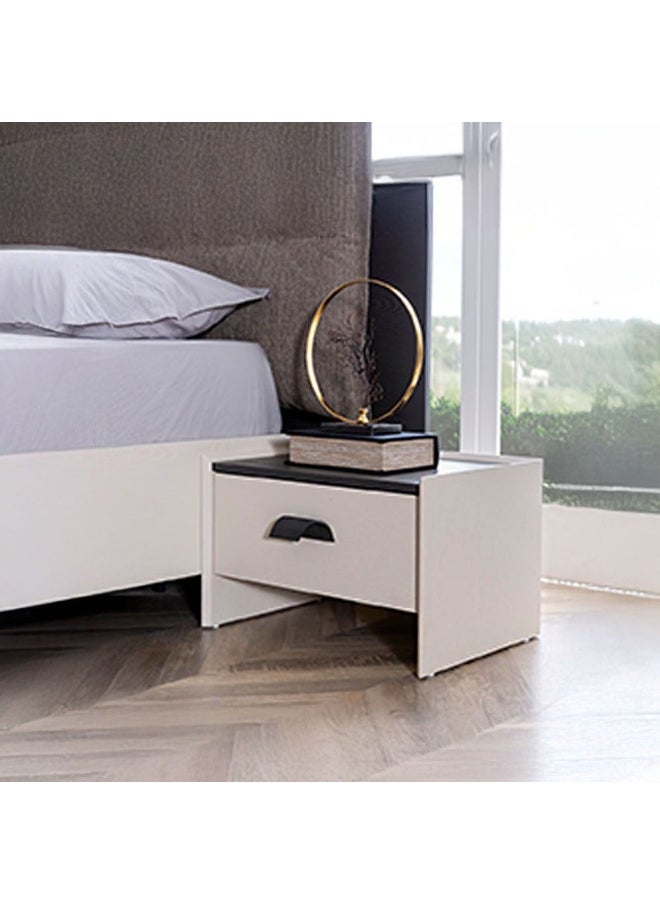 DANUBE HOME - Siena Night Stand Multifunctional Bedside Table Space Saving Nightstand Side Table Modern Design Furniture For Bedroom L59Xw43Xh38Cm -Cream/Black - Image 1