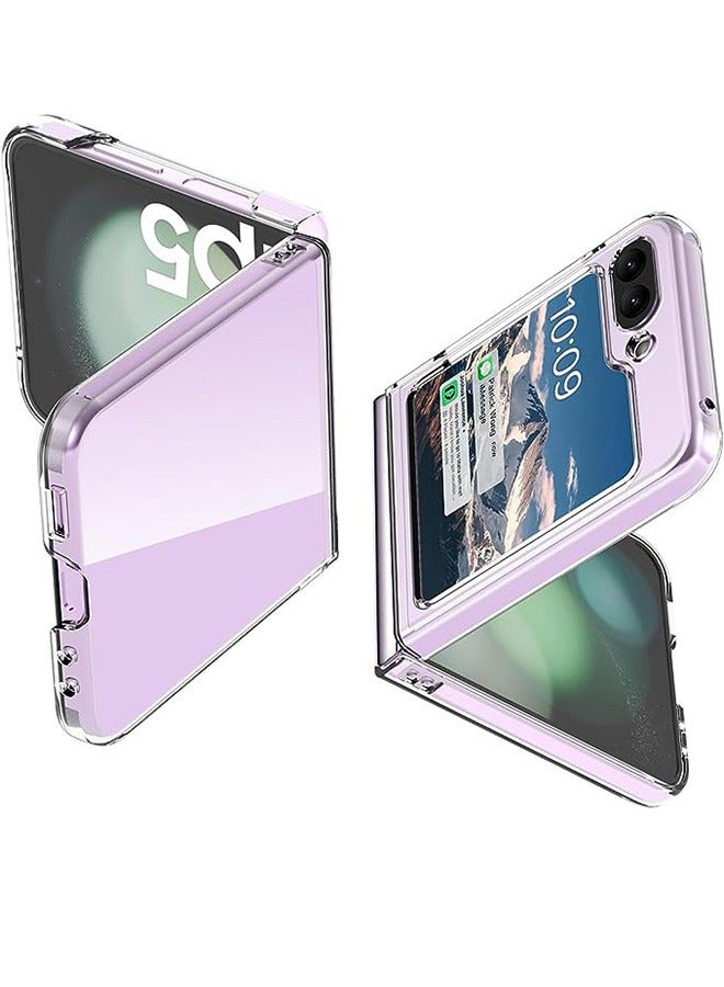 Alyashmac Case for Samsung Galaxy Z Flip 5 Case Clear,Ultra-Thin Slim Fit Transparent Hard PC Phone Case for Samsung Flip 5 - Image 1