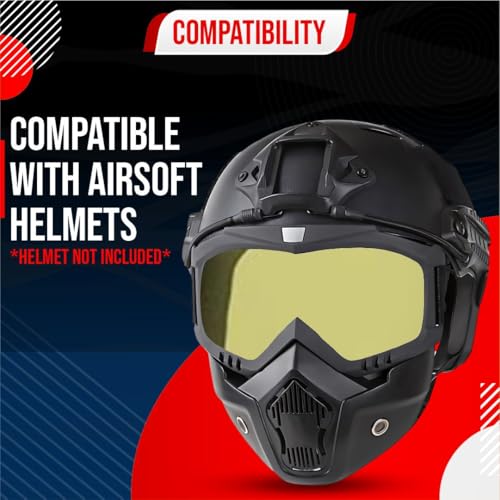 Btag Anti Scratch UV Protective Motorcycle Face Mask with Detachable Goggles | Anti-Fog UV Protection Riding Mask with Removable Breathable Filter | Full Face Windproof Shield for Biking.(Yellow) - Image 4