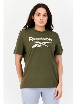 Reebok Women Sportswear Fit Short Sleeve Training T-Shirt, Olive  - Image 1