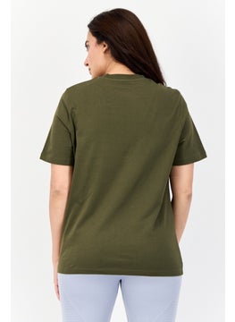 Reebok Women Sportswear Fit Short Sleeve Training T-Shirt, Olive  - Image 4