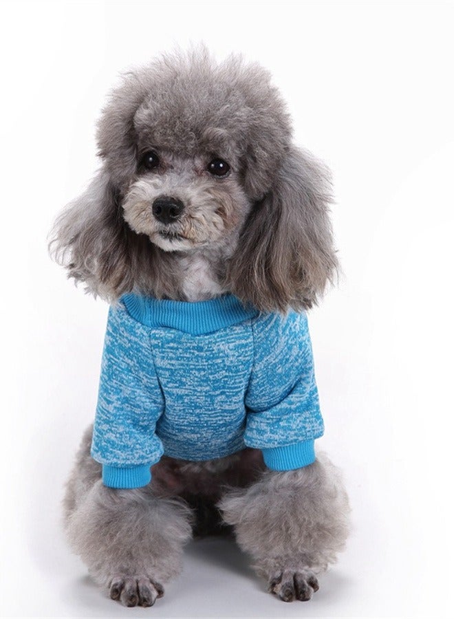 Loquat Squality Pet Dog T-shirt Clothing Autumn And Winter Blue - Image 1