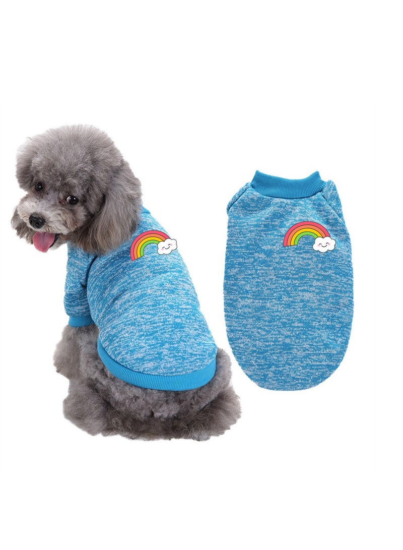 Loquat Squality Pet Dog T-shirt Clothing Autumn And Winter Blue - Image 3