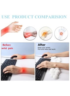 Hihonor Keyboard Wrist Rest Set, Ergonomic Keyboard Wrist Rest, High Density Memory Foam Keyboard Palm Rest, Memory Cloud Shaped Wrist Rest for Typing Pain Relief  - Image 3