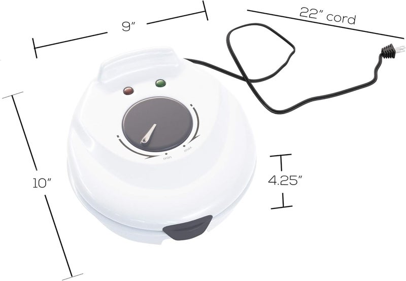 Chef Buddy Waffle Cone Maker - Electric Nonstick Waffle Iron with Shaper Cone Included - Small Kitchen Appliances (White) - Image 2
