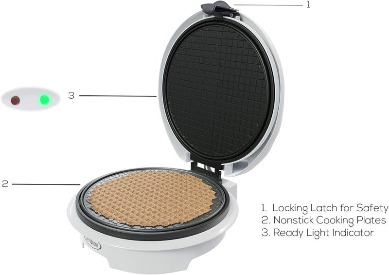 Chef Buddy Waffle Cone Maker - Electric Nonstick Waffle Iron with Shaper Cone Included - Small Kitchen Appliances (White) - Image 3