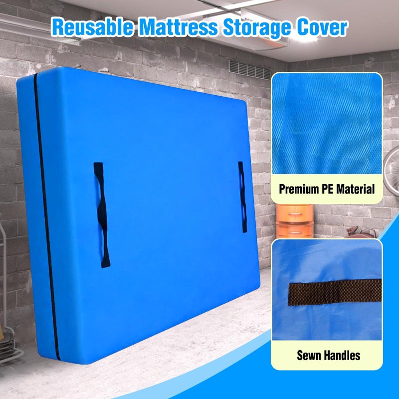 MorTime Mattress Bags for Moving and Storage, Zippered Mattress Storage Bag with 8 Strong Carrying Handles, Reusable Mattress Protector Cover Moving Supplies (King) - Image 3