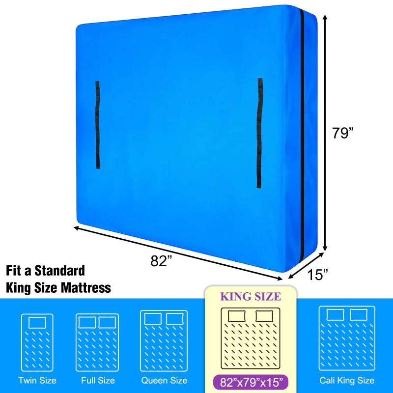 MorTime Mattress Bags for Moving and Storage, Zippered Mattress Storage Bag with 8 Strong Carrying Handles, Reusable Mattress Protector Cover Moving Supplies (King) - Image 2