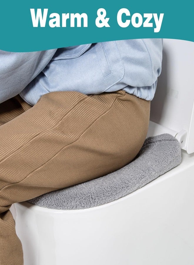 AZHCHKE Toilet Seat Cover With Snaps Fixed - Thicker Soft Warmer for Bathroom, Washable Stretchable, Fits Most Round, Oval and Elongated Toilet Seats - Image 4