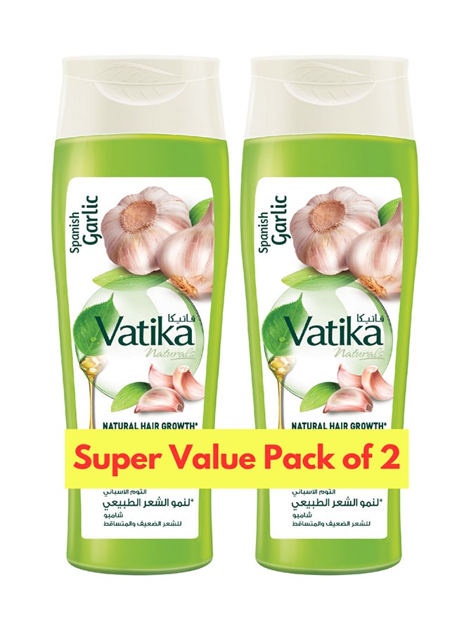 Vatika Naturals Pack Of 2 Spanish Garlic Natural Hair Growth Shampoo 400Ml  - Image 1