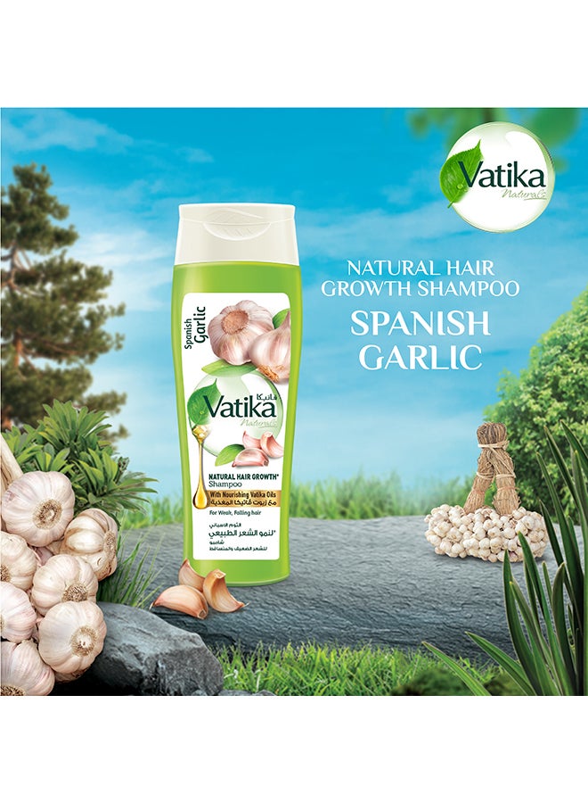 Vatika Naturals Pack Of 2 Spanish Garlic Natural Hair Growth Shampoo 400Ml  - Image 3
