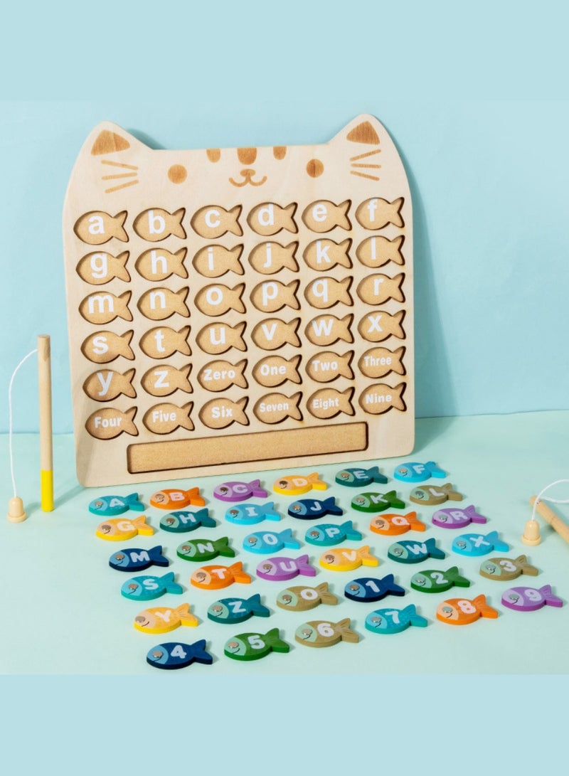 دبليو أيه أو كي أن لعبة لعبة الصيد الخشبية المغناطيسية ، لعبة المهارة الحركية الدقيقة ABC ألغاز الفرز الملون الأبجدية ، لعبة مونتيسوري للمهارات الحركية الدقيقة ، لعبة التعليم المبكر ، لعبة الصيد المغناطيسي الخشبي للأطفال الصغار ، لعبة المهارات الحركية الدقيقة مونتيسوري بالحروف والأرقام ، تعلم ما قبل المدرسة ABC وهدية ألعاب تعليمية الألغاز للأطفال بعمر 3 4 5 سنوات - Image 5