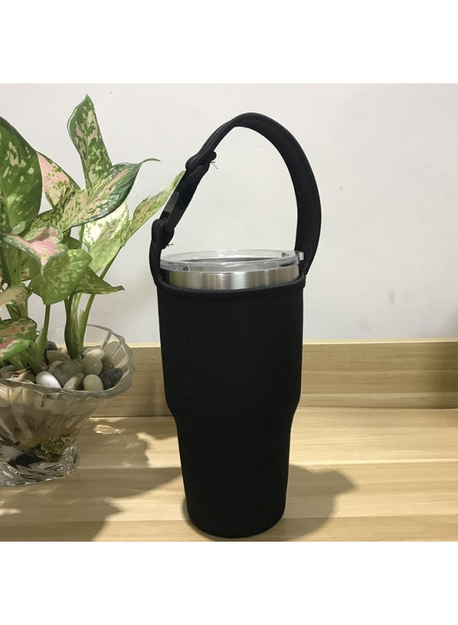 Spot 30oz Ice Cup Set Wholesale Diving Material Handbag Anti-fall Portable Back Insulation Special Check Cloth Set-Color:Fawn Series (color Note)-Capacity:900ml (ice Bully Cup)  - Image 5