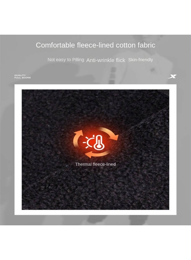 إكستيب 【بطانة من الفرو وسماكة】 sweatshirt رجالي طوق مستدير سميك مبطن بالفرو دافئ، sweatshirt طبقة أساسية ستايل زوجي خريفي - Image 3