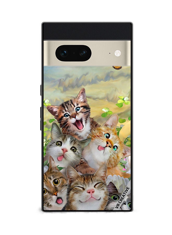 VR CREATIVE Protective Case Cover For Google Pixel 7 Cats Design Multicolour - Image 1