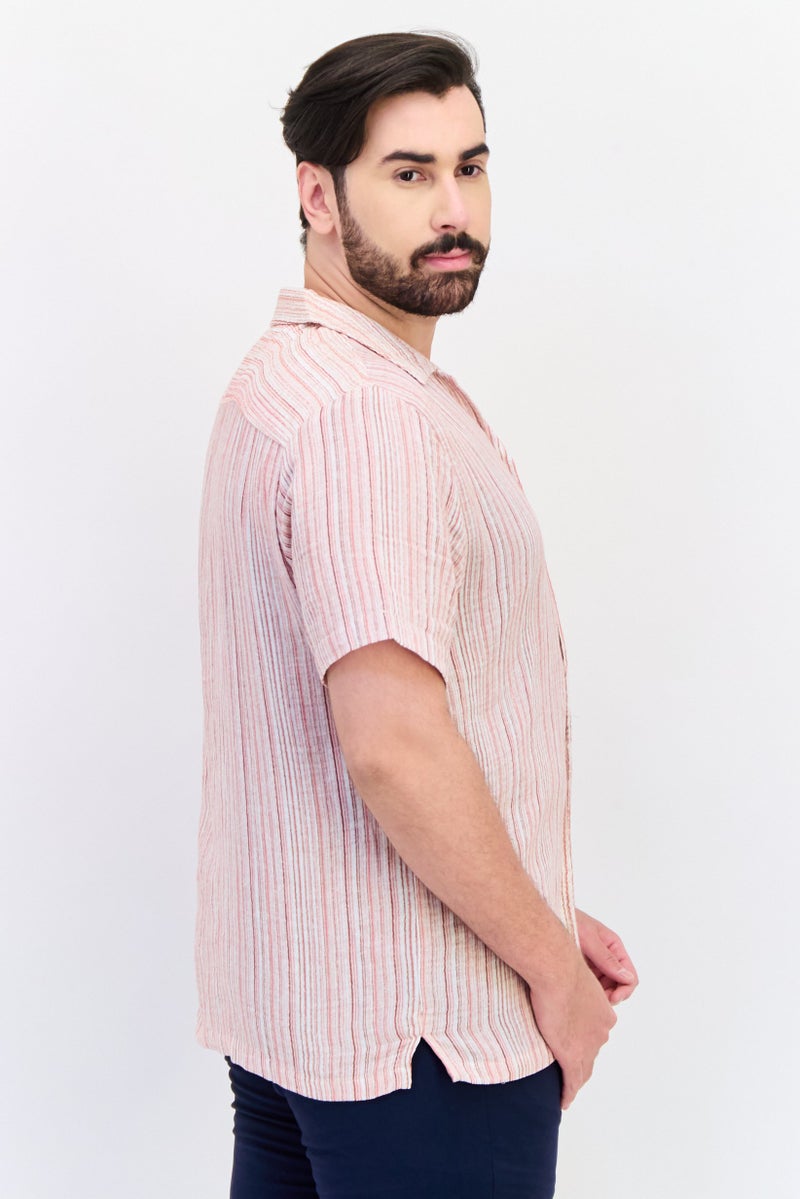 VINCE CAMUTO قميص بولو قصير الأكمام للرجال بتصميم عادي ومخطط، متعدد الألوان - Image 2