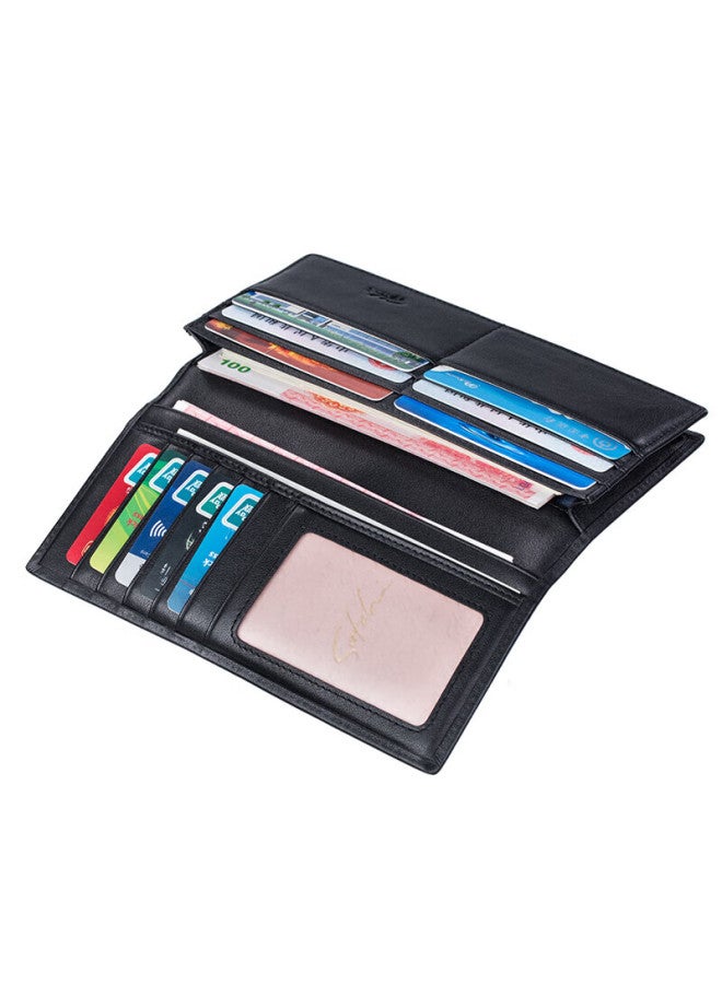 Satchi Men's Long Wallet, Multifunctional Leather Billfold Gift Box, Birthday Present For Boyfriend Or Husband - Image 4