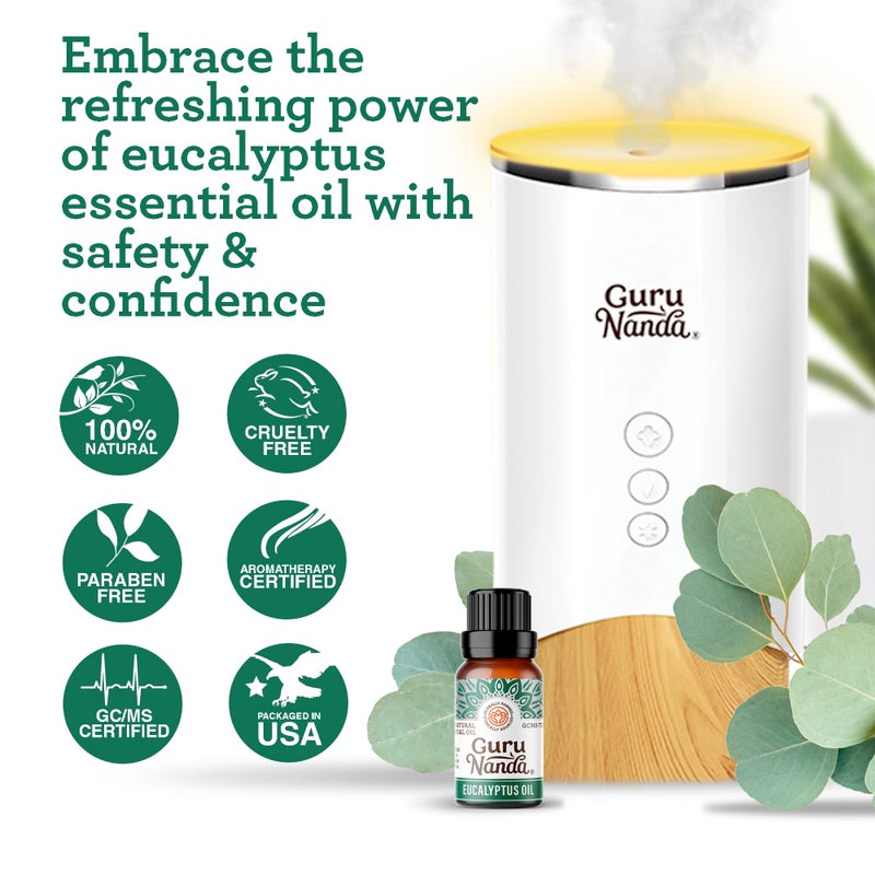 GuruNanda Eucalyptus Essential Oil -100% Pure, Natural and Undiluted Aromatherapy Oil for Diffusers - Enhances Your Breathing Space- Perfect for Massages (0.5 Fl Oz) - Image 5