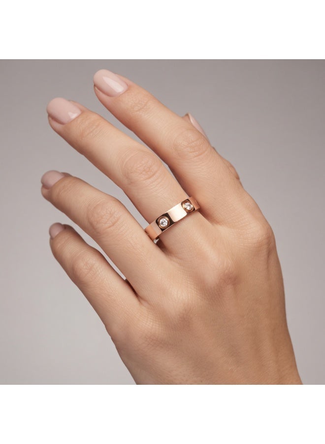 PAVOI 18K Rose Gold Plated Cubic Zirconia Promise Ring for Women – Stainless Steel Love Friendship Wedding Band Gift - Size 10 - Image 2