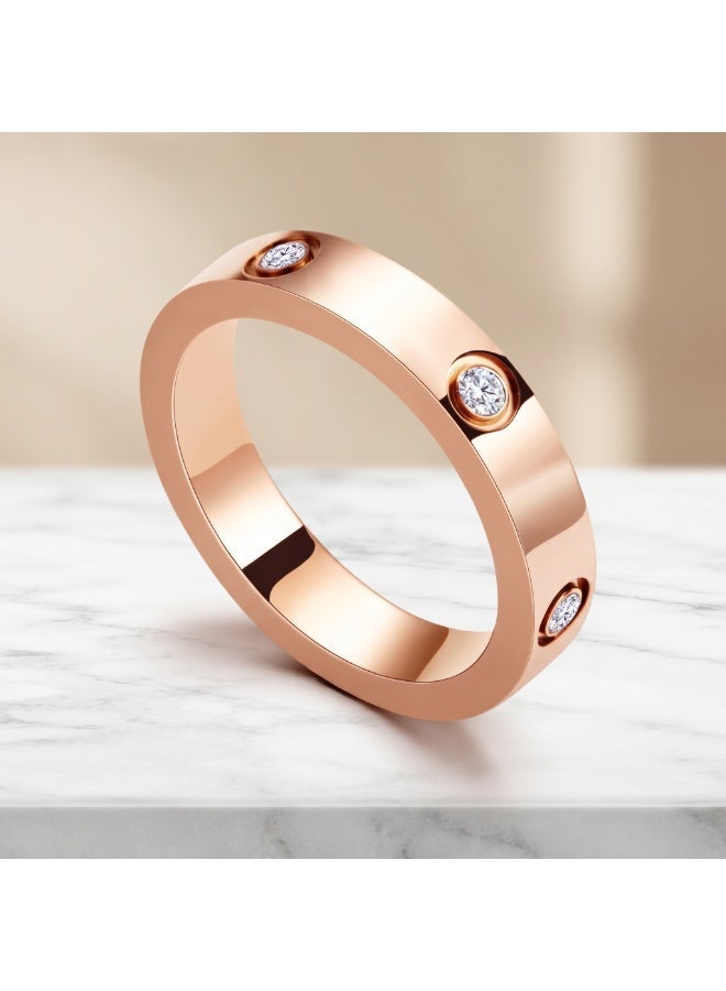 PAVOI 18K Rose Gold Plated Cubic Zirconia Promise Ring for Women – Stainless Steel Love Friendship Wedding Band Gift - Size 10 - Image 4