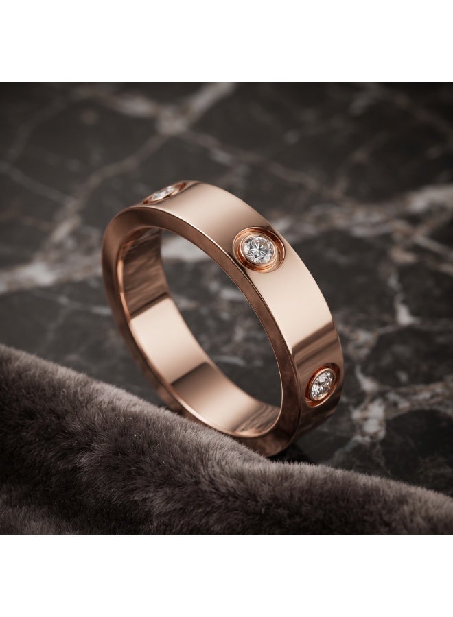PAVOI 18K Rose Gold Plated Cubic Zirconia Promise Ring for Women – Stainless Steel Love Friendship Wedding Band Gift - Size 10 - Image 5