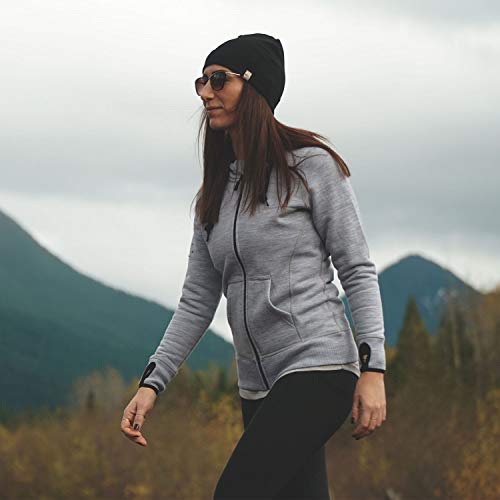 Minus33 Merino Wool Merino Wool Hoodie - Expedition Heavyweight - Fleece Brushed Sweatshirt - Ash Gray Small - Image 5