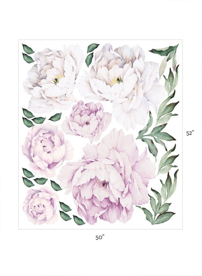 Simple Shapes Peony Flowers Wall Sticker - Vintage Lilac - Image 4