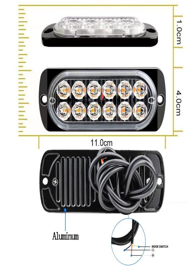 Leiboow 20 Pcs Sync Strobe Lights, Ultra-Thin 12-LED Surface Mount Emergency Warning Beacon for Trucks/Cars - Weatherproof Hazard Grille Lighting System - Image 2