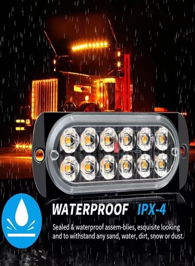 Leiboow 20 Pcs Sync Strobe Lights, Ultra-Thin 12-LED Surface Mount Emergency Warning Beacon for Trucks/Cars - Weatherproof Hazard Grille Lighting System - Image 5
