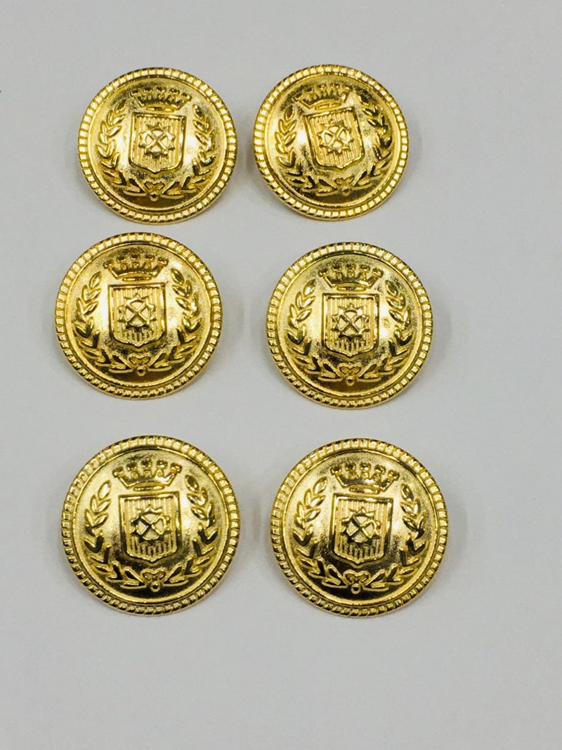 Karan Tuhafiye Karan Haberdashery Trench Coat and Jacket Button Set 6 Piece Set Gold - Image 3