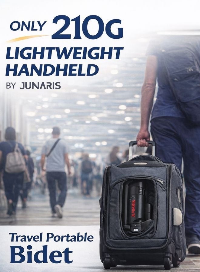 جوناريس بيديه محمول، زجاجة بيديه للسفر محمولة، بخاخ بيديه شخصي محمول، بخاخ كهربائي، بيديه للسفر، التخييم، نظافة الحمام، العناية بالطفل، بخاخ بيديه للمرحاض (أسود، 120 سم) - Image 2