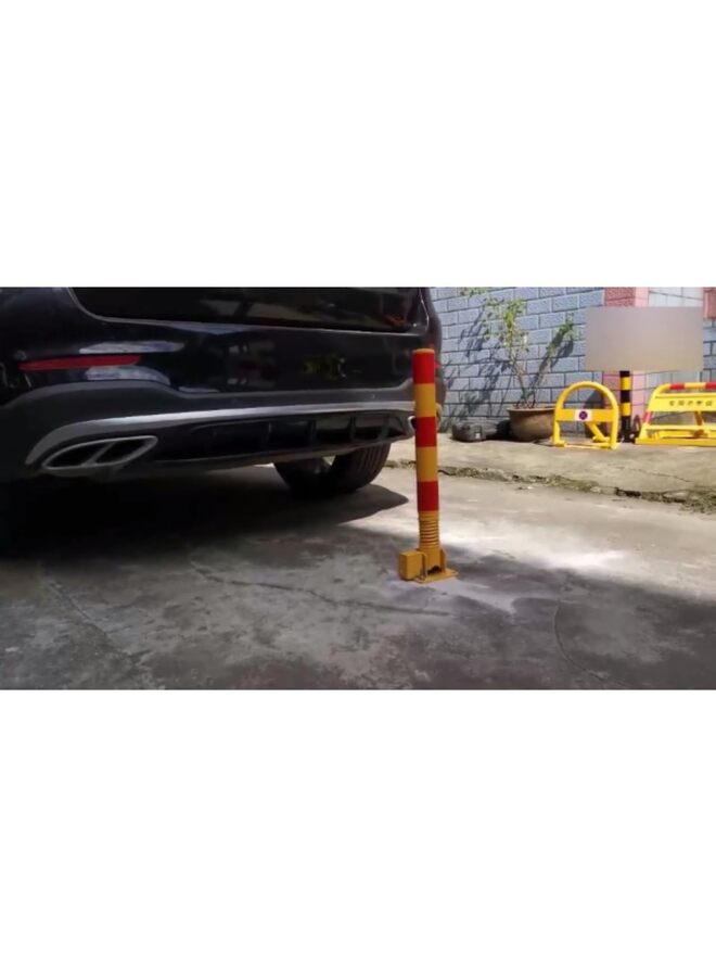 LAMAY Foldable Parking Barrier,Car Parking Lock Manual Lockable Parking Space Block, Includes reflective warning strips, mounting screws and a waterproof lock, Private Parking Space Lock for Shopping Malls, Hotels,Office,Airports - Image 4