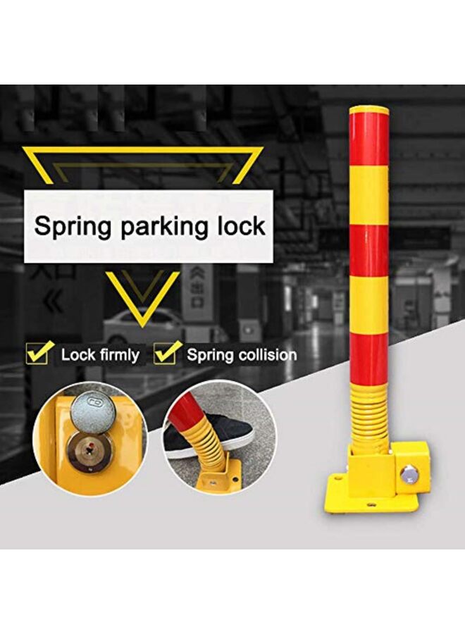 LAMAY Foldable Parking Barrier,Car Parking Lock Manual Lockable Parking Space Block, Includes reflective warning strips, mounting screws and a waterproof lock, Private Parking Space Lock for Shopping Malls, Hotels,Office,Airports - Image 5