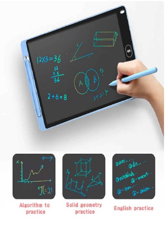 12 Inch LCD Writing Tablet for Kids, Colorful Doodle Board Drawing Pad for Kids, Electronic Drawing Board Erasable & Reusable, LCD Drawing Tablet for Kids  Toddler Toys Gifts - Blue  - Image 3