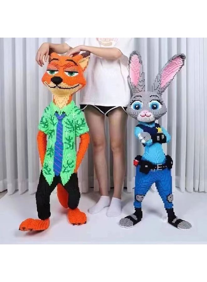Oversized One-meter Building Blocks Cartoon Series Building Blocks Rabbit Fox Small Particle Building Blocks Living Room Decoration-Color:40cm God Of Wealth Doraemon - Image 2
