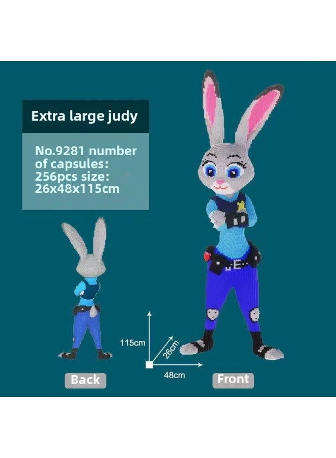 Oversized One-meter Building Blocks Cartoon Series Building Blocks Rabbit Fox Small Particle Building Blocks Living Room Decoration-Color:40cm God Of Wealth Doraemon - Image 5