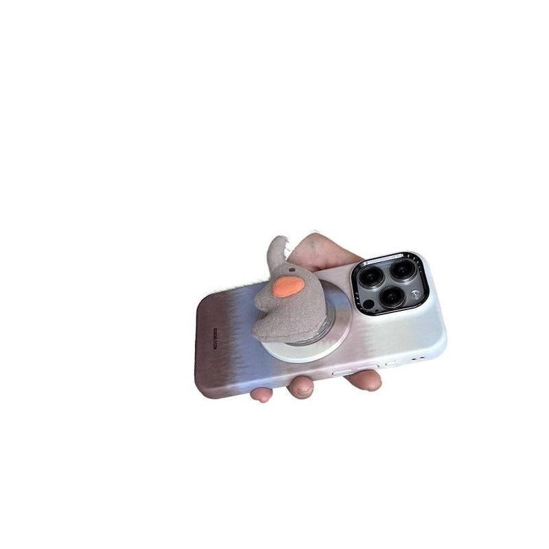 MS غطاء MagSafe بFilm لـ iPhone 16 / 16 Plus / 16 Pro / 16 Pro Max مع مغناطيس قوي ونمط الفيل مع مقاوم للصدمات مع حامل مع حماية من السقوط باللون أصفر مغناطيسي بوظيفة حامل - Image 1