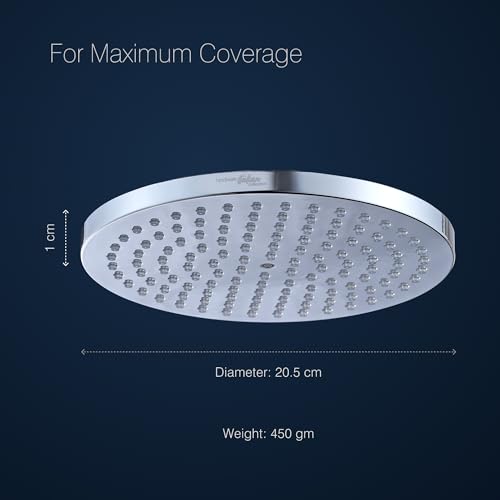 Hindware Italian Collection F160215CP Classical Air Function Overhead Shower for Bathroom | 200mm - Round Shape | Made of ABS | Works in 0.5-3.0 Bar Pressure | ARM NOT INCLUDED - Image 5