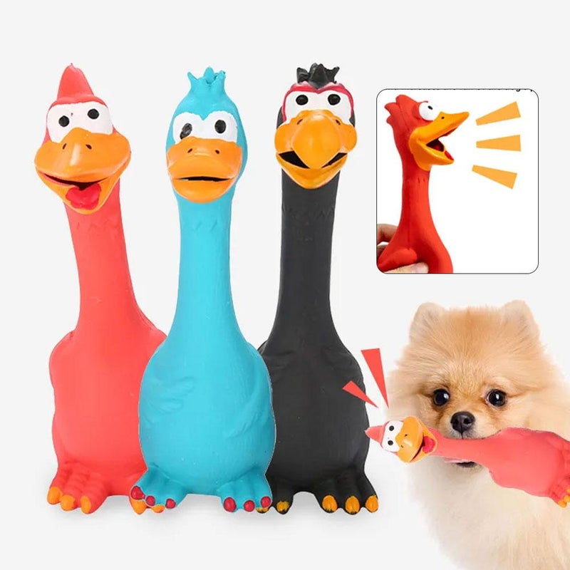 Screaming Latex Chicken Pet Toy, Durable Teething Latex Stress Relief Chicken Pet Supplies - Image 2