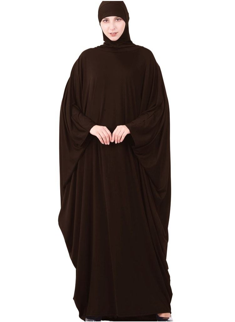 Generic - Long Sleeves Abaya With Hijab Brown - Image 1