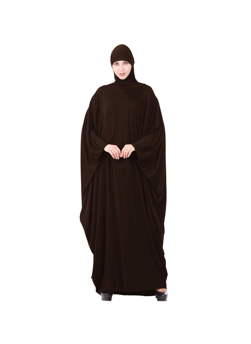Generic - Long Sleeves Abaya With Hijab Brown - Image 1